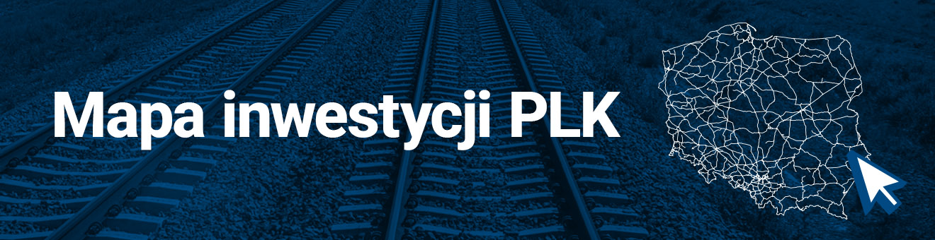 Grafika z napisem: Mapa inwestycji PLK